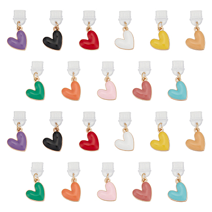 22 шт. 11 цвета цинковый сплав эмаль пылезащитные заглушки, с пылезащитными заглушками из ПВХ, сердце, золотые