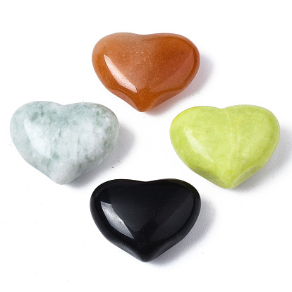 Natural Mixed Stone Heart Palm Stone, Pocket Stone for Energy Balancing Meditation