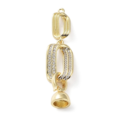 Placage en rack laiton micro pave zircon cubique transparent fermoirs rabattables, sans cadmium et sans plomb, plaqué longue durée, ovale