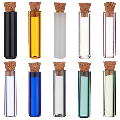 10шт 10 цвета пробка стеклянная бутылка орнамент, стеклянные пустые бутылки желаний, флаконы своими руками для подвесных украшений