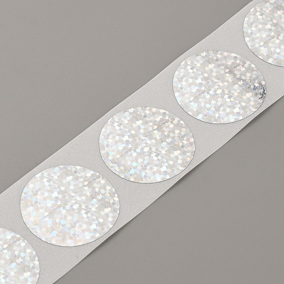 Рулоны голографических скретч-наклеек для животных, лазерные 1 круглые наклейки для игр с кодом размера, узор в горошек/ромбы