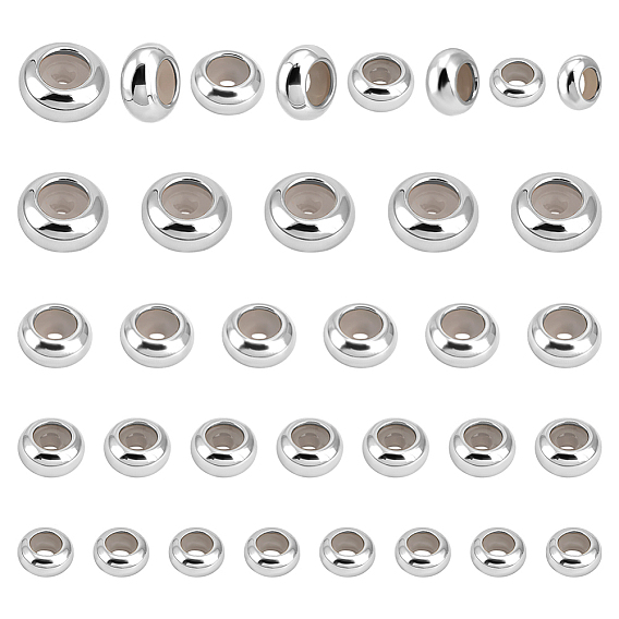 Латунные бусины, с силиконовым, рондель