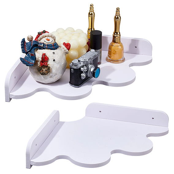 Cloud Shape Wood Wall-mounted Storage Rack