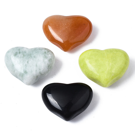 Natural Mixed Stone Heart Palm Stone, Pocket Stone for Energy Balancing Meditation