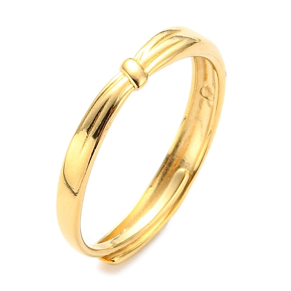304 anillo ajustable con nudo de acero inoxidable para mujer