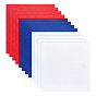 BENECREAT 30 Sheets 3 Colors Independence Day Theme Squares Felt Fabric, for Kids DIY Crafts Sewing Accessories