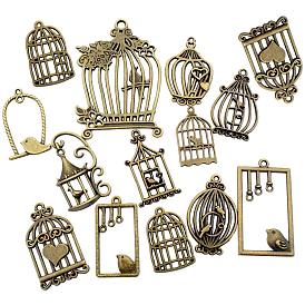 Pendentifs en alliage de style tibétain, cage à oiseaux