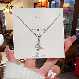 Модное женское ожерелье с кисточками и каплями воды в форме бабочки, цепочка на ключицы уникального дизайна с чувством стиля.