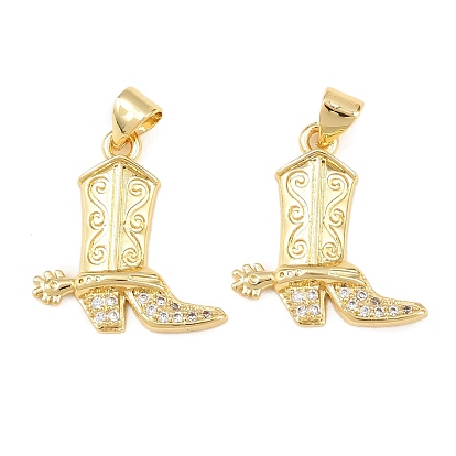 Латунные микро проложить кубического циркония подвески, подвески для обуви/ботинок, долговечный, стойки покрытие, без свинца и без кадмия