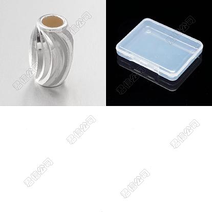 10piezas de corte elegante 925 cuentas de arroz de plata esterlina
