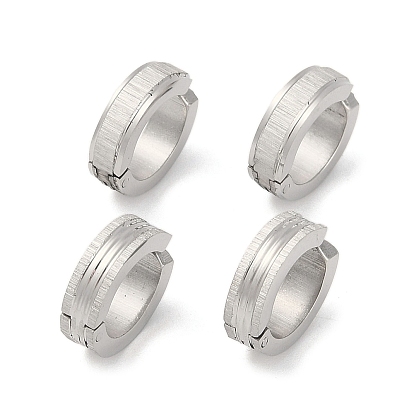 Серьги из матовой 304 нержавеющей стали без пирсинга, круглые