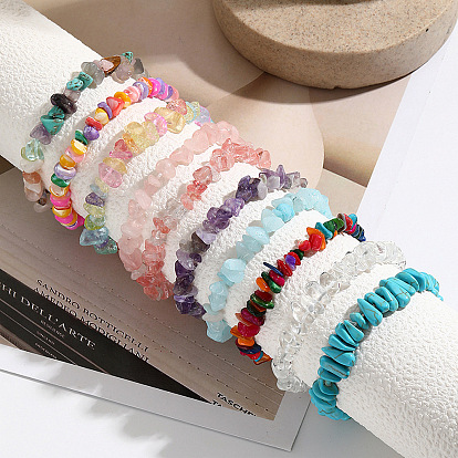 Bohemian Multicolor Stone Bracelet for Women - Natural Gemstone Beaded Bracelet
