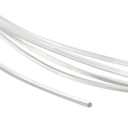 1m 925 Sterling Silberdraht, Viereck, für diy Schmuck machen, mit PC-Poliertuch