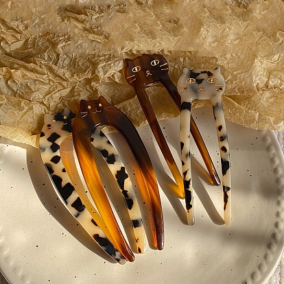 Палочки для волос из смолы, заколки для волос на тему кошки палочки для еды