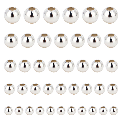 Латунные гладкие круглые бусины, распорные швы со швом