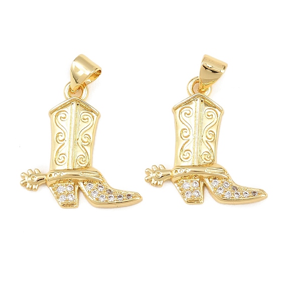 Латунные микро проложить кубического циркония подвески, подвески для обуви/ботинок, долговечный, стойки покрытие, без свинца и без кадмия