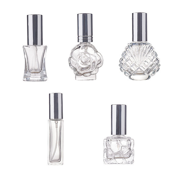Glass Spray Bottle Sets, with Aluminium Sprinkle-nozzle and Cap
