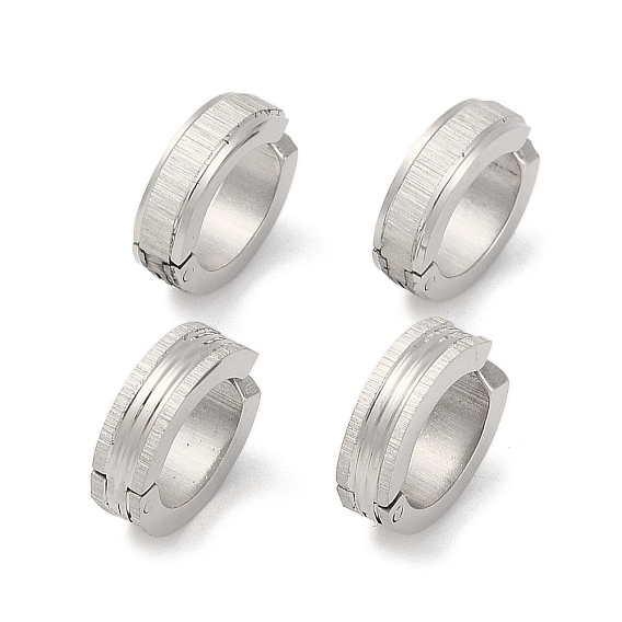 Серьги из матовой 304 нержавеющей стали без пирсинга, круглые