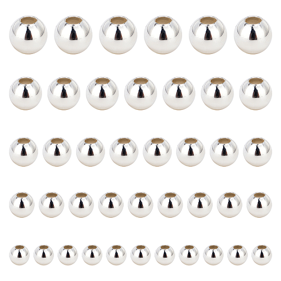 Латунные гладкие круглые бусины, распорные швы со швом