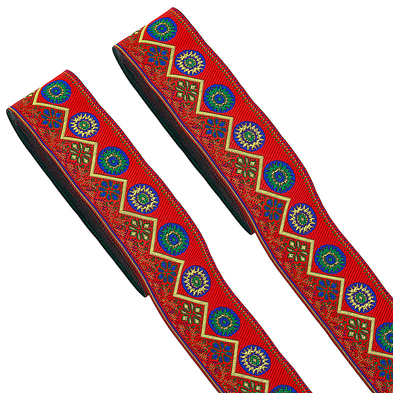 Плоские круглые полиэстеровые ленты с цветочным узором для вышивки, аксессуары для одежды