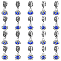 40Pcs Alloy Enamel European Dangle Charms, Evil Eye, Large Hole Pendants, Antique Silver
