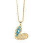 Brass Micro Pave Cubic Zirconia Pendant Necklaces