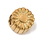 304 Stainless Steel European Beads, Large Hole Beads, Flower