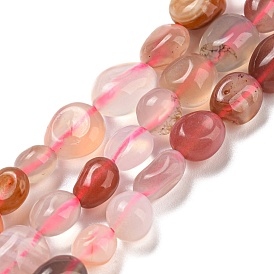 Chapelets de perles rouges agate naturel, nuggets, pierre tombée