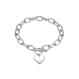 S925 bracelets à chaîne en argent sterling avec breloque en forme de cœur