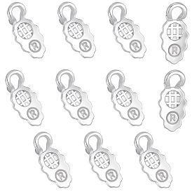 10Stück Klemmbügel aus Legierung, Aufklebende flache Polsterbügel für die Herstellung von Anhängern, oval/Blatt