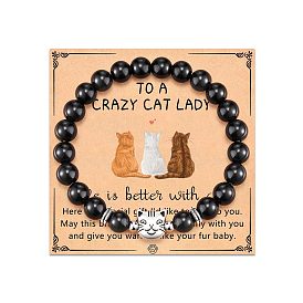 Natural Gemstone Beads Bracelet, Cat
