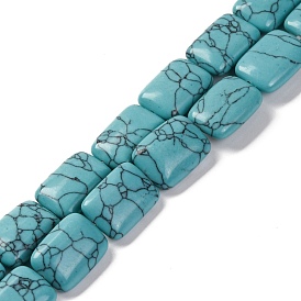 Synthetic Turquoise Beads Strands, Rectangle