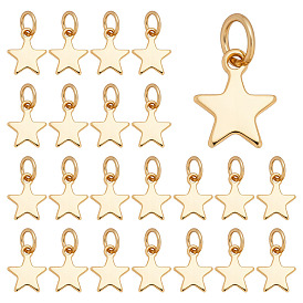 60 шт. 304 подвески из нержавеющей стали, с прыжковых колец, звезда очарование