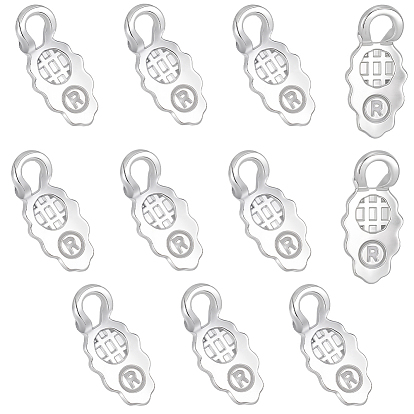10Stück Klemmbügel aus Legierung, Aufklebende flache Polsterbügel für die Herstellung von Anhängern, oval/Blatt