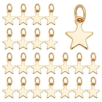 60 шт. 304 подвески из нержавеющей стали, с прыжковых колец, звезда очарование