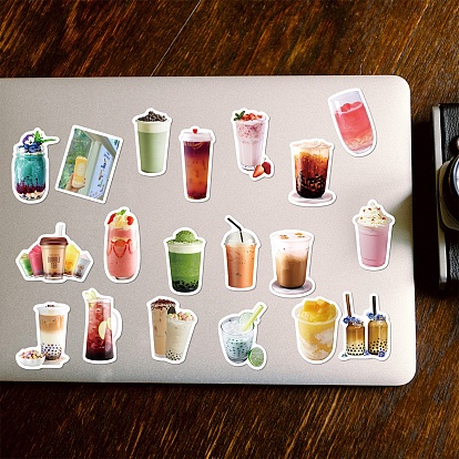 Colorful Bubble Tea Pearl Milk Fruit Tea Stickers, Vinyl Waterproof Decals, for Water Bottles Laptop Phone Skateboard Decoration