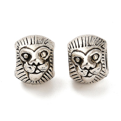 Европейские сплавочные бусины тибетского стиля , бусины с большим отверстием, без кадмия и без свинца, лев