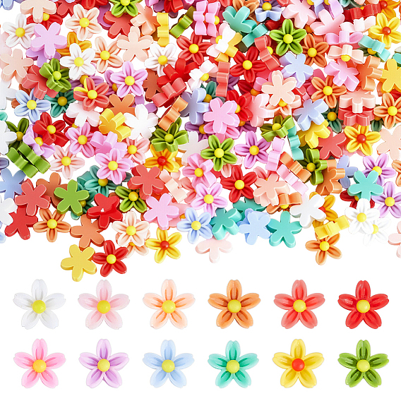 360шт 12 цветные кабошоны из непрозрачной смолы, цветок