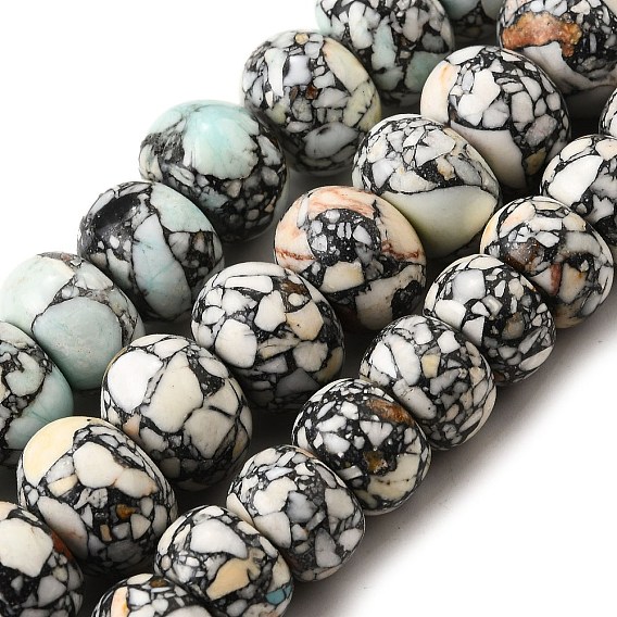 Синтетических нитей бирюзовые бусы, окрашенные, рондель