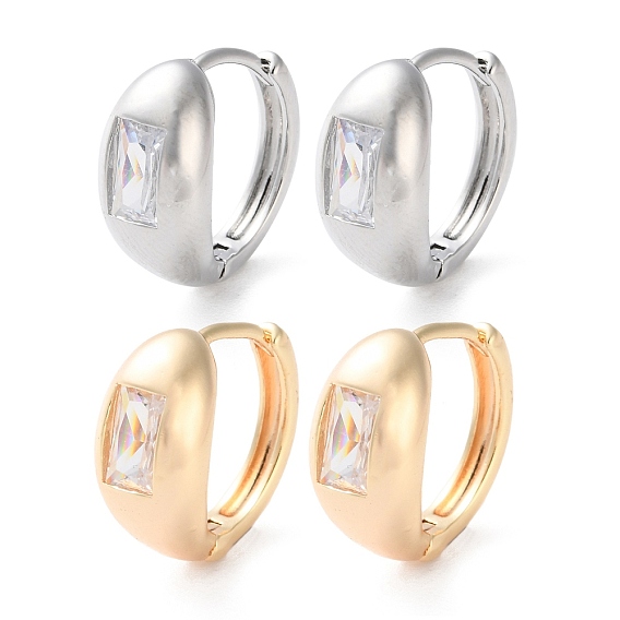 Серьги-кольца из латуни с прозрачным кубическим цирконием, долговечный