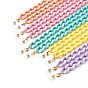 Acrylic Curb Chain Eyeglasses Chains, Neck Strap for Eyeglasses, with Acrylic Links, 304 Stainless Steel Jump Rings, Lobster Claw Clasps, Rubber Loop Ends