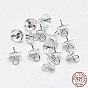 925 Sterling Silver Pendant Bails, For Half Drilled Beads