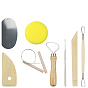 Clay Craft Tool Kits, including Sculpture Tool, Wire Cutter, Scraper, Hole Punch Awl, Dust Cleaning Sponge