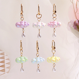 Resin Cloud Pendant Decorations, Plastic Teardrop Charm for Backpack Key Chain Ornaments