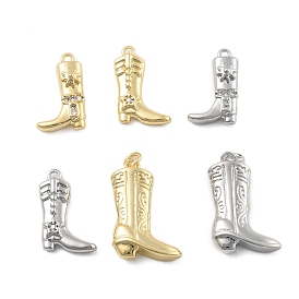 Латунные микропаве прозрачные подвески с фианитом, без кадмия, без никеля и без свинца, ковбойские ботинки в стиле вестерн