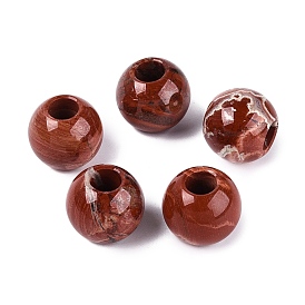 Натуральный красный бисер яшма, гладкая рондель, бусины с большим отверстием