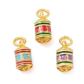 Alloy Enamel Charms, with Jump Ring, Golden, Column Charm