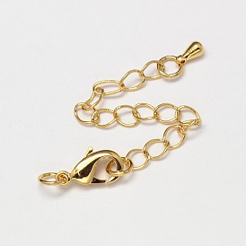 Удлинитель цепи из латуни с вакуумным покрытием pvd, пайки, с карабин-лобстерами , без кадмия и без свинца