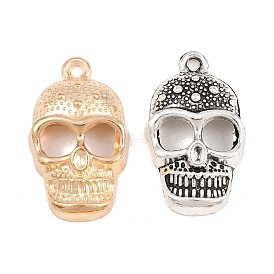 Подвески из сплава на хэллоуин, амулет в виде черепа с текстурой