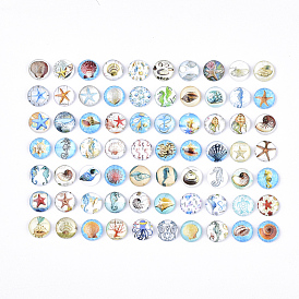 Flatback Glass Cabochons for DIY Projects, Dome/Half Round, Mixed Pattern